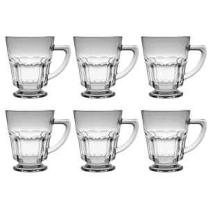 1398840 لیوان چای خوری طرح کازابلانکا مدل پایه دار بسته 6 عددی