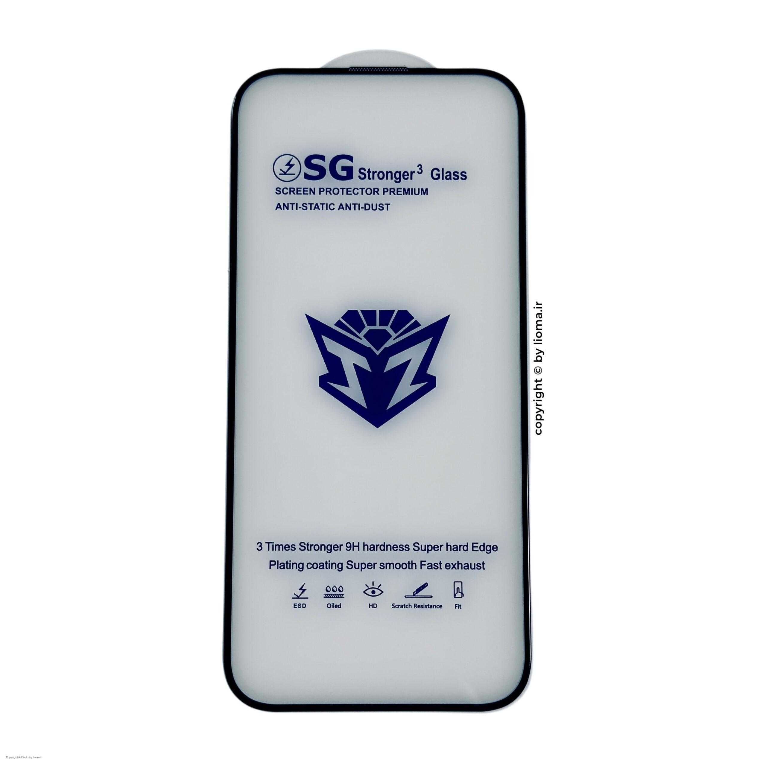 107 لیوما گلس محافظ صفحه نمایش Zwarrior مناسب برای ایفون 16 پرو مکس مدل SG Stronger Glass
